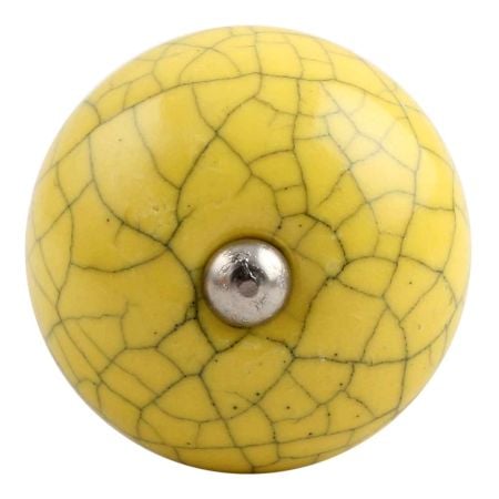 Yellow Black Crackle Ceramic Wine Stopper